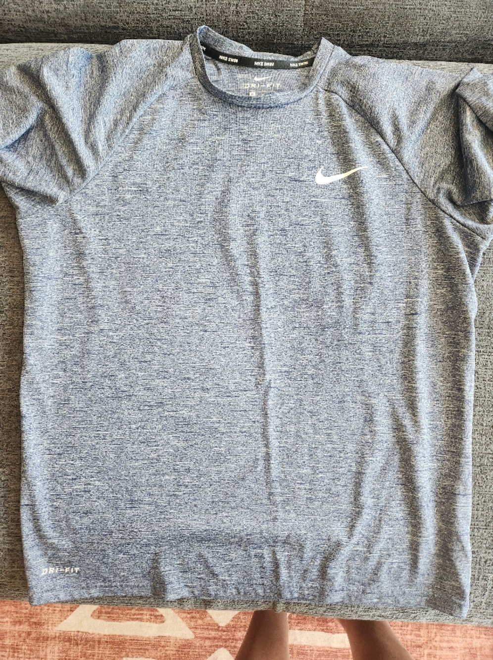 Nike Grey Heather Dri-Fit Tee with Swoosh